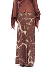 OUDE WAAG 25 autumn and winter printed draped knitted thread skirt OW-OW-25AW-SK03P2BR048-ZHYH brown and gray print
